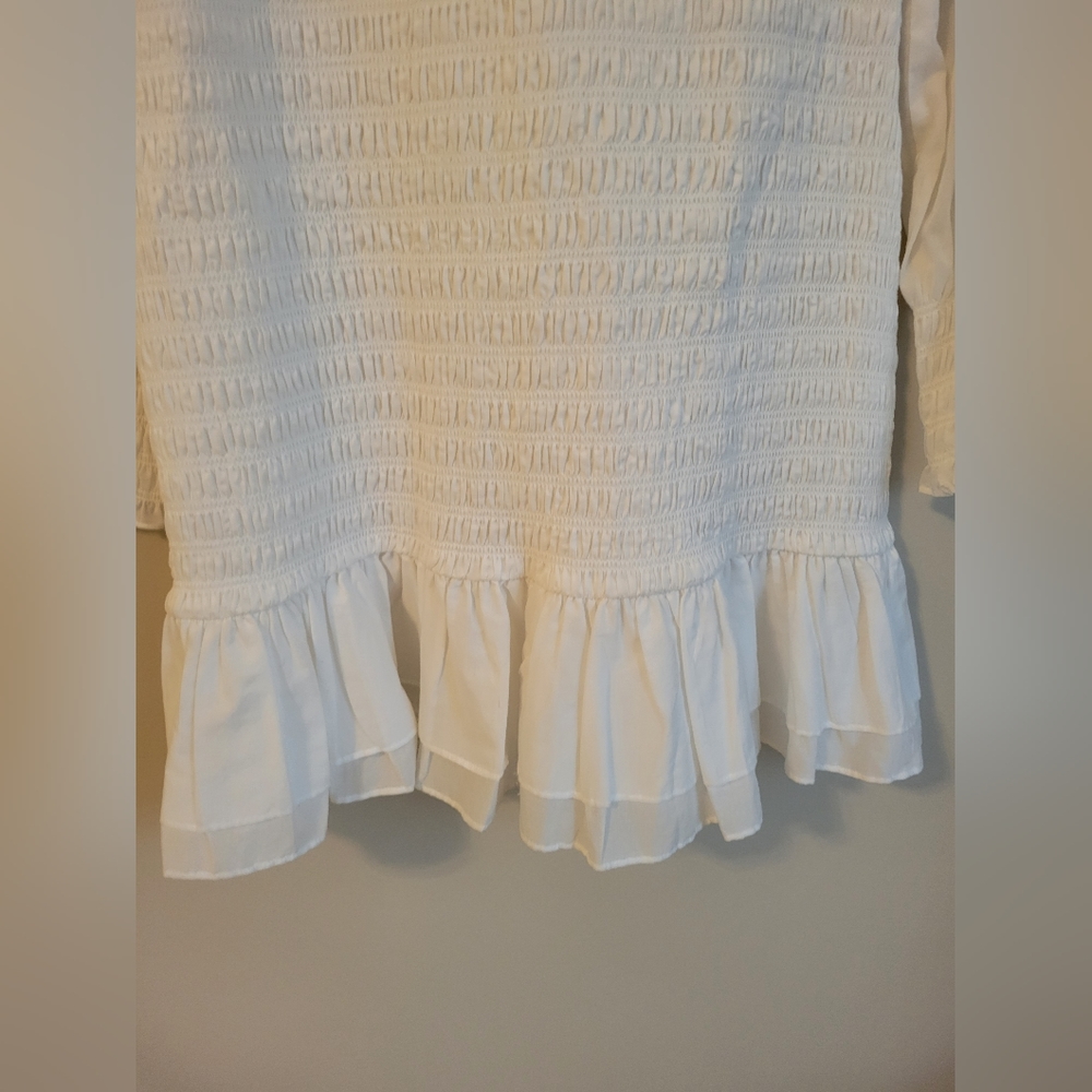 Veronica Beard Kelsey smocked cotton dress size 12 - Picture 6 of 9
